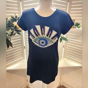 VINIZBENA NEW EMBELISHED EYE OF PROTECTION (EVIL EYE) TEE SIZE MED